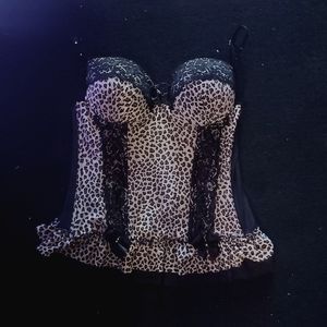 Leopard Print Lace Corset Top